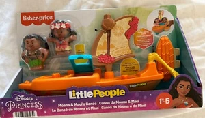 Fisher Price Little People Moana & Maui’s Canoe 2 Figures Playset Disney Princes - Picture 1 of 4