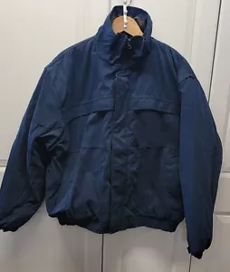 NWT I 5 Apparel Mens Jacket XL Navy Blue 6 Pockets 3 Outer 3 Inner Zip Snap Puff - Picture 1 of 16