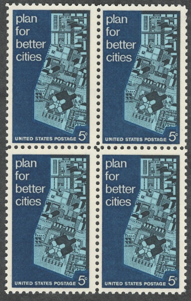 US. 1333. 5c. View of Model City. Urban Planning Issue. Block of 4. MNH. 1967 - Image 1 of 1