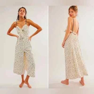 FREE PEOPLE Intimately Coming Home Romper Jumpsuit Wide Leg Sz XL Prairie NWOT - Picture 1 of 6
