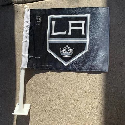 Los Angeles Kings NHL Car Flag White Pole Cover