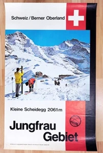 original Schweiz Werbe Plakat Poster Affiche Schweiz Berge Ski Schnee 60er - Bild 1 von 6
