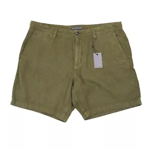 NEW John Varvatos Shorts 38 Olive Green Linen Cotton Blend $148 - Picture 1 of 8