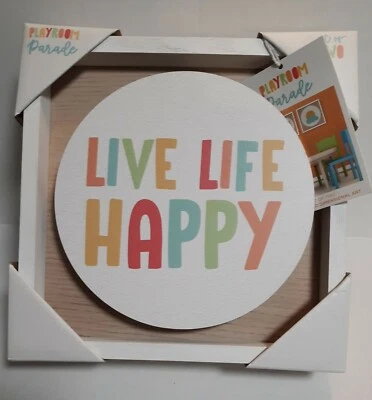 Nuevo con etiquetas Juego de arte de pared de 2 dimensiones para sala de juegos desfile 10x10 Live Life Happy / Hello  Foto 1 de 2