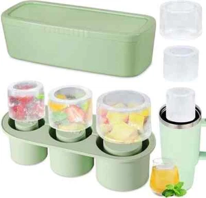 Stanley Cup Ice Mold 40/30 oz Silicone Ice Cube Tray With Lid, 3 Pcs (Green) - Picture 1 of 5