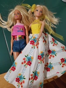 Barbie Konvolut - 2 Barbie Puppen von 2015 mit schönem Kleid und Kleidung - Bild 1 von 8