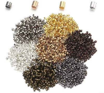 200x 1.5/2/2.5mm Cerrado TUBO Liso Cuentas Prensadas Pendiente Joyería Hallazgos Crimpadoras Foto 1 de 4