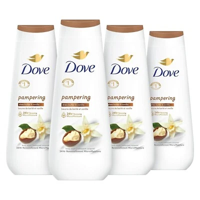 Dove Body Wash 4 Count Pampering Shea Butter & Vanilla for Renewed, Healthy-Look - Image 1 of 4