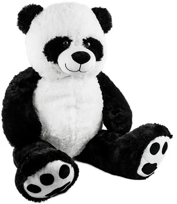 BRUBAKER Plüschtier Panda 100cm groß Kuscheltier Pandabär Plüschpanda Kuschelbär Teddy