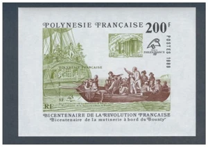 French Polynesia Scott #490 Sydpex 88 & #516 Bounty Anniversary Souvenir Sheets - Picture 1 of 2