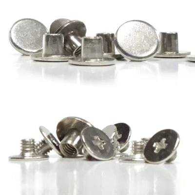 GLETSCHERLICHT 10 Stück Buchschrauben 4mm Füllhöhe Druckguss Gürtelschrauben Gürtel Schrauben