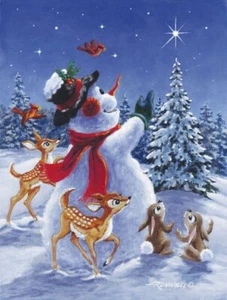 Raro NUEVO Rompecabezas de Navidad Estrella de las Maravillas Muñeco de Nieve Ciervos Conejos Pájaros 300 Piezas 18x24 - Imagen 1 de 4