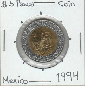 Mexico: $ 5 Pesos Coin Year 1994. - Picture 1 of 2