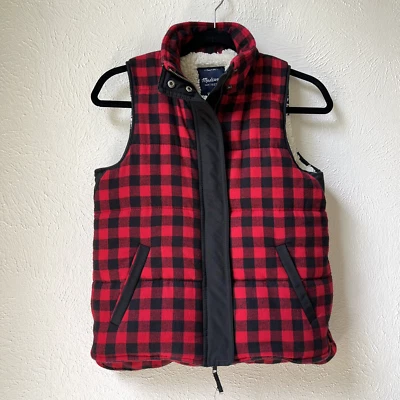 Chaleco MADEWELL Buffalo Cuadros Sherpa Forrado de Vellón Para Mujer Talla XS Rojo/Negro Fireside Foto 1 de 4