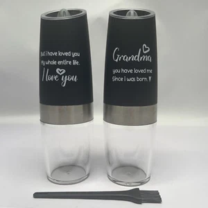 2 Pack Special Gift I love you Grandma Automatic Electric Salt and Pepper Shaker - Picture 1 of 6