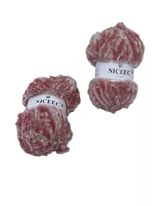 NICEEC Super Soft Faux Fur Yarn Set of 2 Chunky Fluffy Eyelash Skeins for Craft - Picture 1 of 7