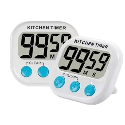 Large LCD Digital Kitchen Cooking Timer Count Down Up Clock Loud Alarm Magnetic - Image 1 of 3