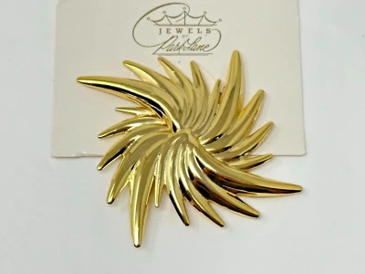 Большая золотистая брошь на булавке PARK LANE 3,5 дюйма на оригинальной карте - Изображение 1 из 4