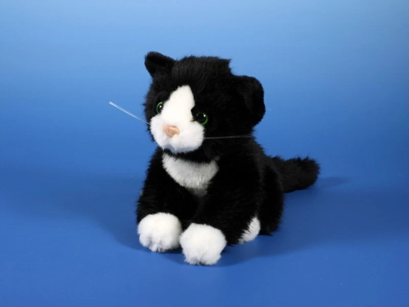 KATZE schwarz/weiß Plüschtier Stofftier Kuscheltier Plüsch 18cm NEU