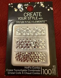 HotFix Kombi SWAROVSKI Kristalle 100 Stck. Basteln Perlen Schmuckherstellung Zubehör NEU - Bild 1 von 3