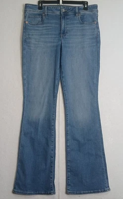 American Eagle Kick Boot Jeans 12 Long Medium Wash Stretch Denim Bootcut Y2K - Image 1 of 4