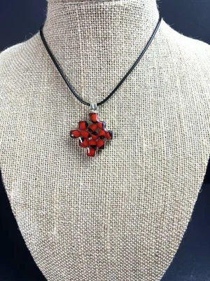 Huayruro Seeds Chakana Pendant  Necklace Handmade from Peru - Изображение 1 из 3