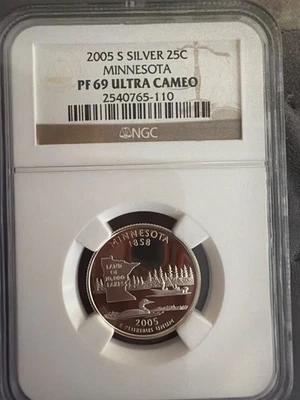 2005-S Minnesota Silver 25c PF 69 Ultra Cameo - Image 1 of 2