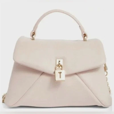 Bolso Bandolera Ted Baker London Avicon Pequeño Candado Asa Superior en Crema NUEVO Foto 1 de 4