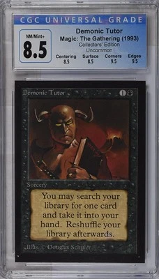 DEMONIC TUTOR Collectors Ed U CGC 8.5 Q++ MTG [Nostalgium] - Image 1 of 2