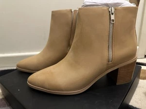Sol Sana Women’s Luca Boot 40 Tan Ankle Zips Leather Upper & Lining - Picture 1 of 11