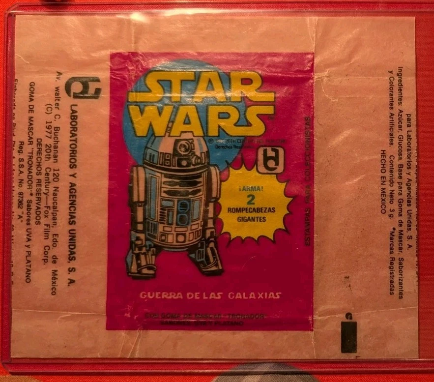🔥1977 Star Wars LYAUSA (Mexicana) Envoltura de Cera para Tarjetas R2-D2 Variante Artística 🔥 Foto 1 de 1