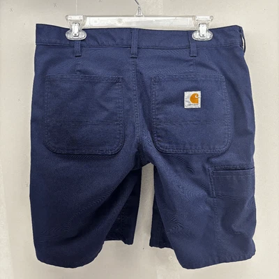 Carhartt Women's Canvas Carpenter Blue 10 Inch Inseam Shorts Size 10 34W EUC - Image 1 of 4