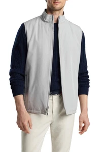 PETER MILLAR Crown Portrush Reversible Hybrid Vest Full Zip GALE Grey Sz L $275 - Picture 1 of 17