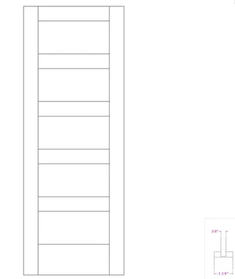 Hemlock 5 Panel Equal Mission Shaker Flat Panel Solid Core Interior Wood Doors - Image 1 of 4