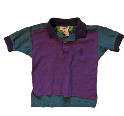 Polo de Colección Años 90’s Y2K IZOD Niños Colorblock Niño’s Talla 3-4T? Púrpura Verde SS ReadAsis Foto 1 de 4