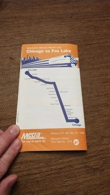 Chicagoland Metra Timetable Milwaukee District/North Line Chicago to Fox Lake - Image 1 of 3