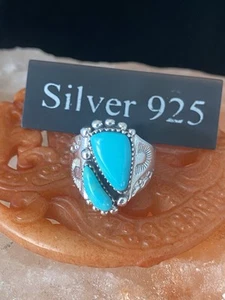 Solid Silver Turquoise Ring - Picture 1 of 8