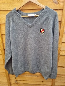 Glenmuir 1891 V-Neck Sweater Rochford Hundred Golf Club, Grey Size Large  - Picture 1 of 7