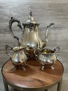 Vintage Baroque by Wallace 3 Piece Silverplated Coffee/ Tea Set 233, 234, 282 - Picture 1 of 19