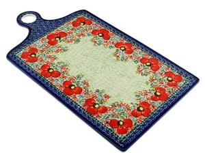 Polish Pottery Appetizer & Cheese Serving Cutting Board by Zaklady Boleslawiec - Picture 1 of 3