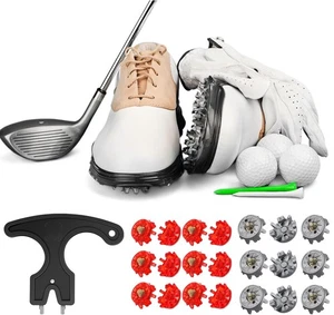 Golf Cleats Set 50x Golf Shoe Spikes Replacement 1 Cleats Spanner Metal Thread - Picture 1 of 18