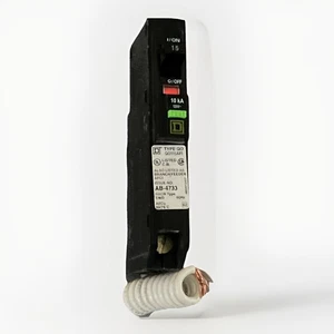 Square D QO115AFI Arc Fault Interrupter Breaker 1 Pole 15A 120 VAC Green Button - Picture 1 of 14