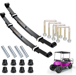 Rear 3-Leaf Spring Kit for EZGO TXT 1994.5-Up Golf Cart w/ U-Bolts & Bushings - Foto 1 di 9
