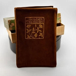 Golden Treasury Poems & Songs Suede Ooze Leather w/ Original Box A.L. Burt - Picture 1 of 15