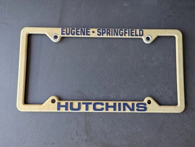 RARE Eugene Springfield Oregon Hutchins Mercedes Benz Toyota License Plate Frame - Image 1 of 2