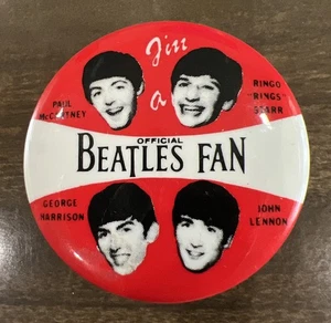 Beatles John Paul George Ringo 1964 1 3/8" Button Pin Nems Ent Ltd ‘64. J - Picture 1 of 5