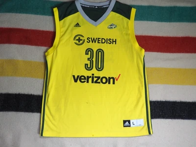 Camiseta deportiva de baloncesto Adidas WNBA Seattle Storm #30 Breanna Stewart 2016 novato L Foto 1 de 4