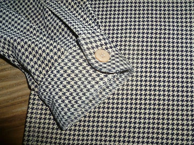 CAMISA DIENTE DE SABUESOS JOSEPHINE CHAUS Bronceada y Dorada Para Hombre Talla Grande ¡BONITA!! Foto 1 de 4