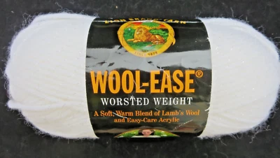 LION BRAND WOOL-EASE MULTI-COLOR WHITE, Wool Blend (silver strands throughout) - Image 1 of 4