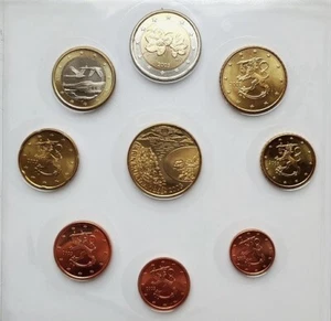 Finlandia Juego de 8 monedas 2003 BU en plástico con ficha "Lapin kultaaa" (#9418) - Imagen 1 de 4